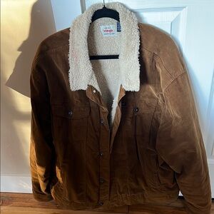 Wrangler Men Brown Sherpa-Lined Jacket